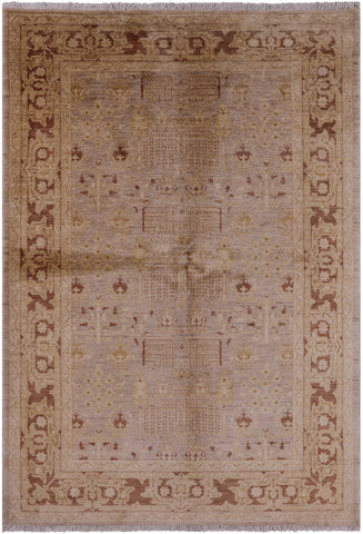 Peshawar Hand-Knotted Wool Rug - 6' 2
