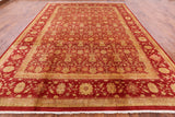 Red Peshawar Handmade Wool Rug - 9' 10" X 13' 6" - Golden Nile