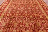 Red Peshawar Handmade Wool Rug - 9' 10" X 13' 6" - Golden Nile