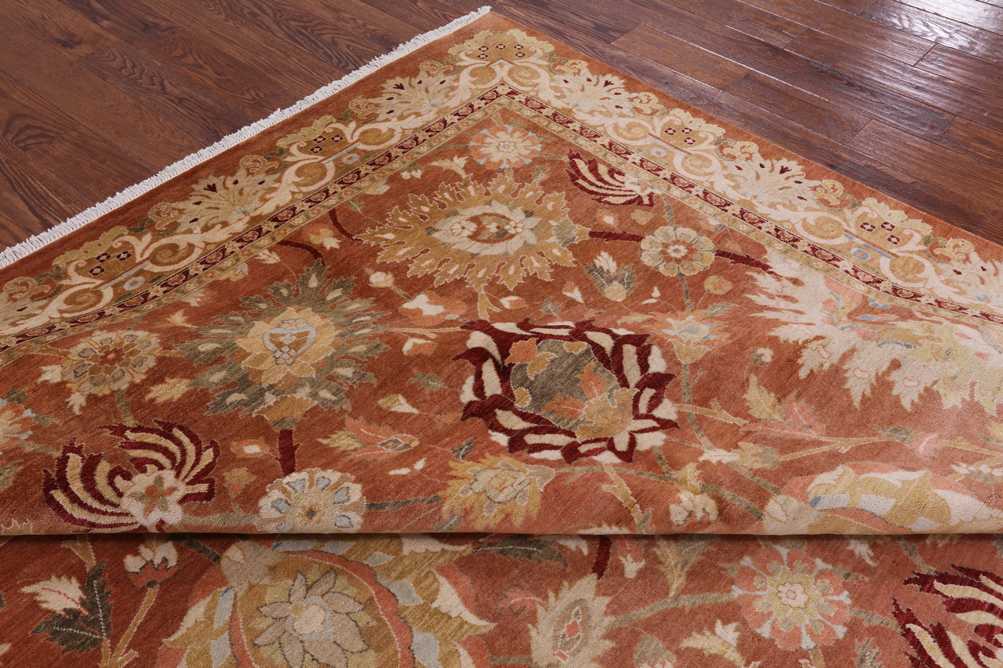 Peshawar Hand-Knotted Wool Rug - 9' 2" X 11' 9" - Golden Nile