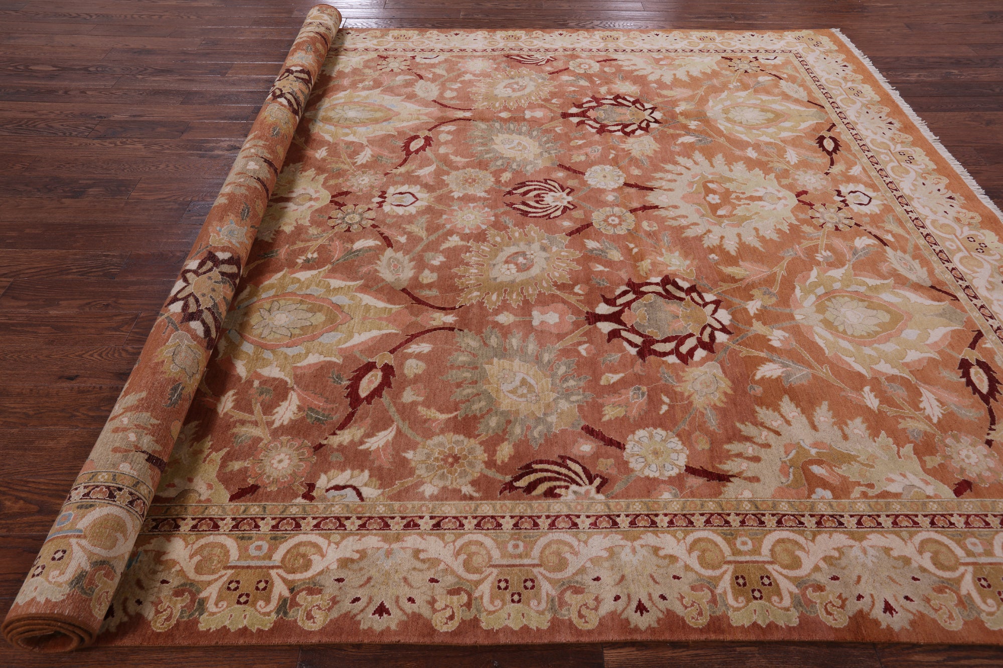 Peshawar Hand-Knotted Wool Rug - 9' 2" X 11' 9" - Golden Nile