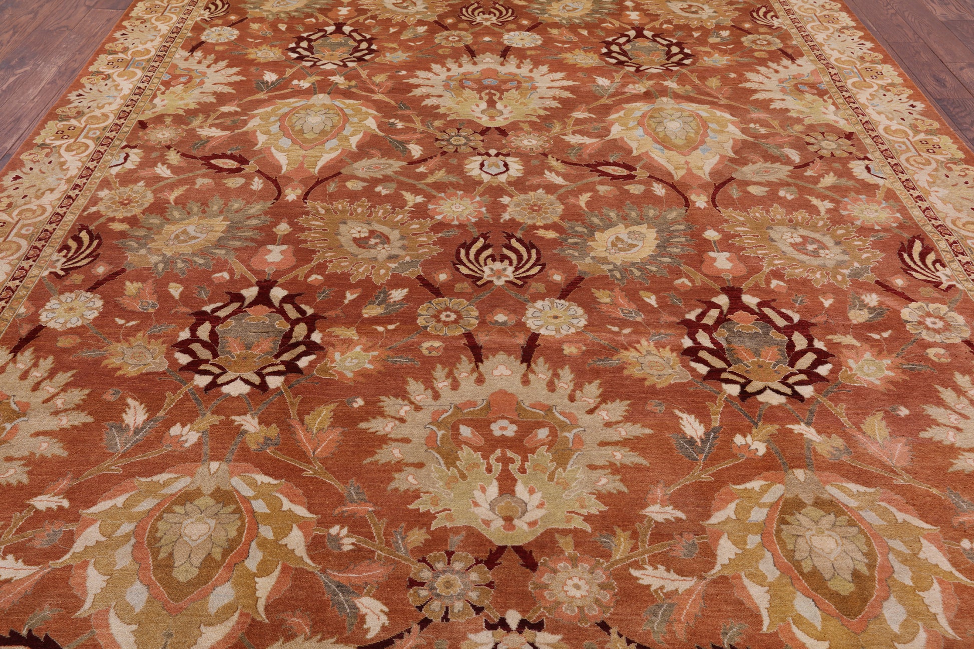 Peshawar Hand-Knotted Wool Rug - 9' 2" X 11' 9" - Golden Nile