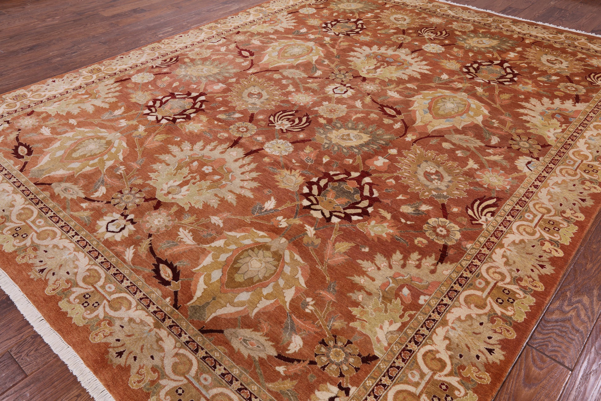 Peshawar Hand-Knotted Wool Rug - 9' 2" X 11' 9" - Golden Nile