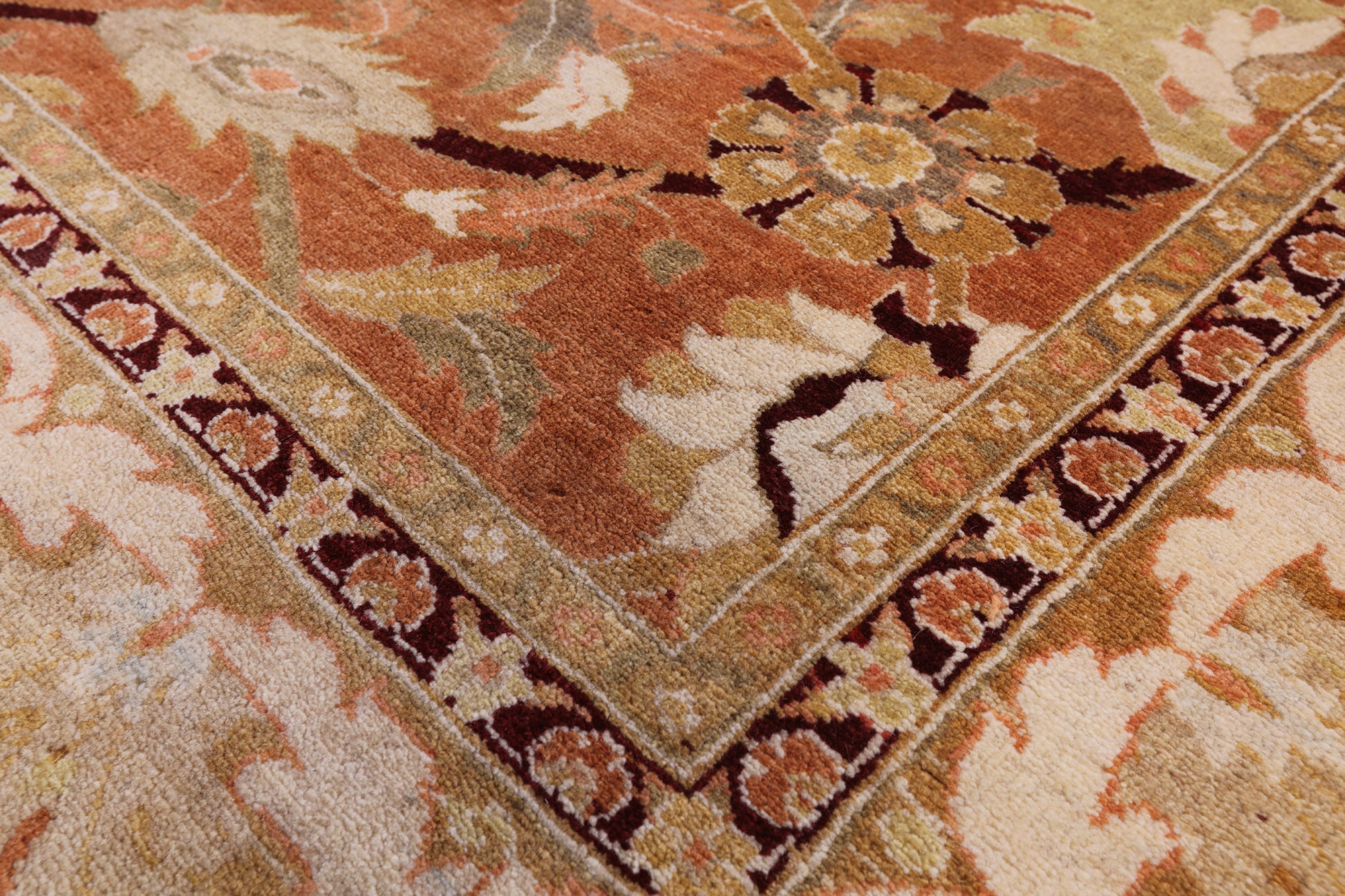 Peshawar Hand-Knotted Wool Rug - 9' 2" X 11' 9" - Golden Nile