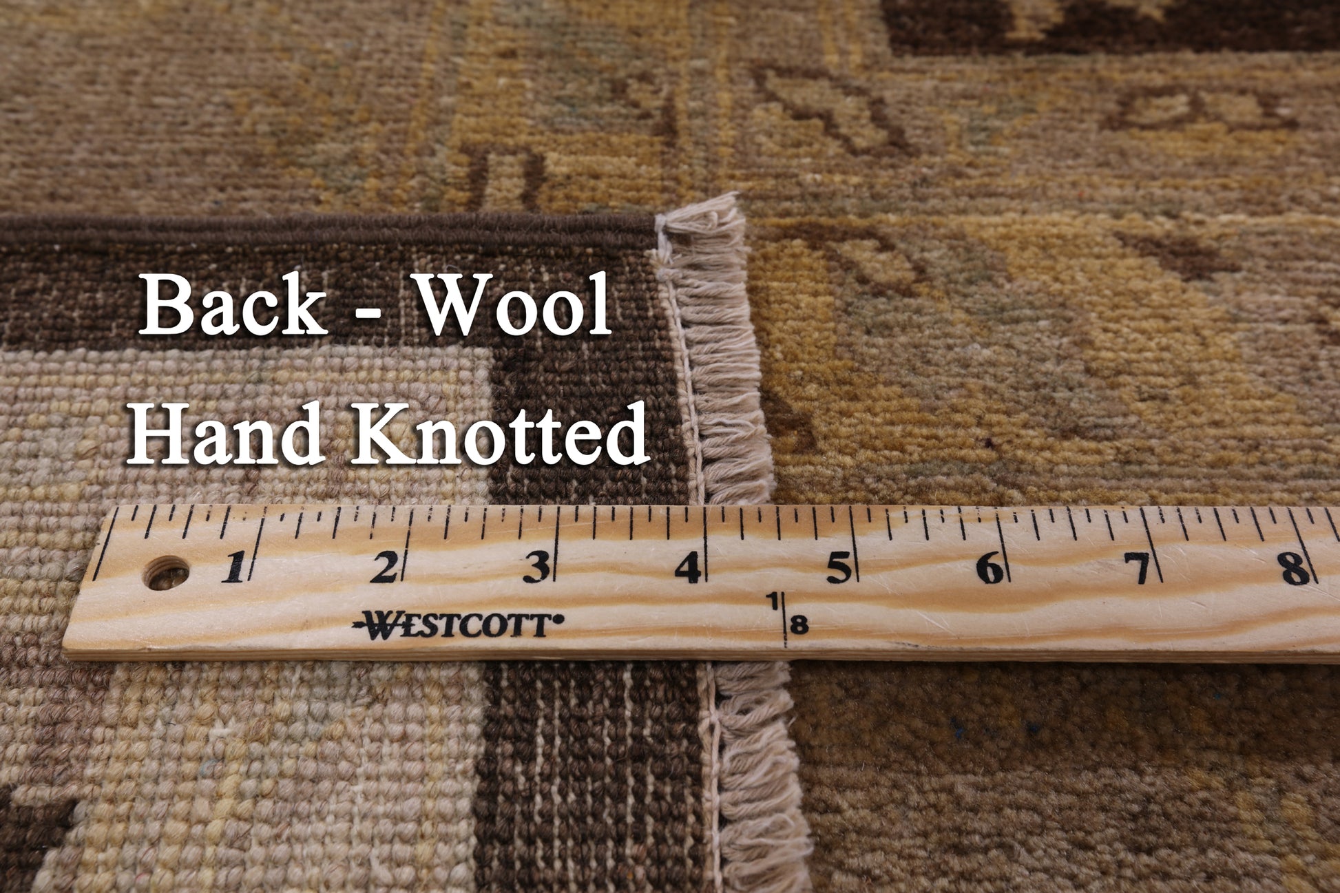 Brown Peshawar Hand Knotted Wool Rug - 10' 0" X 13' 7" - Golden Nile