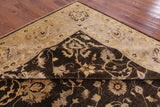 Brown Peshawar Hand Knotted Wool Rug - 10' 0" X 13' 7" - Golden Nile