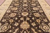 Brown Peshawar Hand Knotted Wool Rug - 10' 0" X 13' 7" - Golden Nile