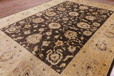 Brown Peshawar Hand Knotted Wool Rug - 10' 0" X 13' 7" - Golden Nile
