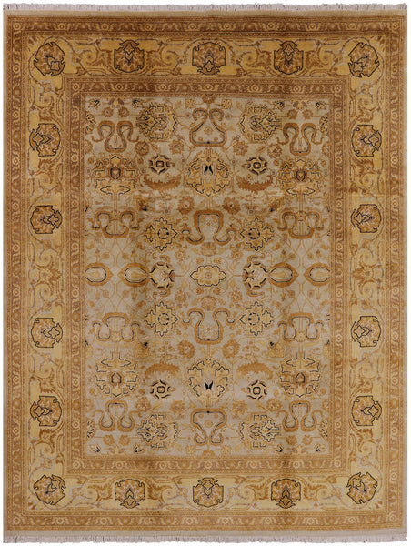 Peshawar Hand-Knotted Wool Rug - 8' 1" X 10' 4" - Golden Nile