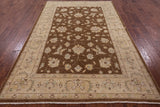 Brown Peshawar Hand Knotted Wool Rug - 6' 0" X 9' 1" - Golden Nile