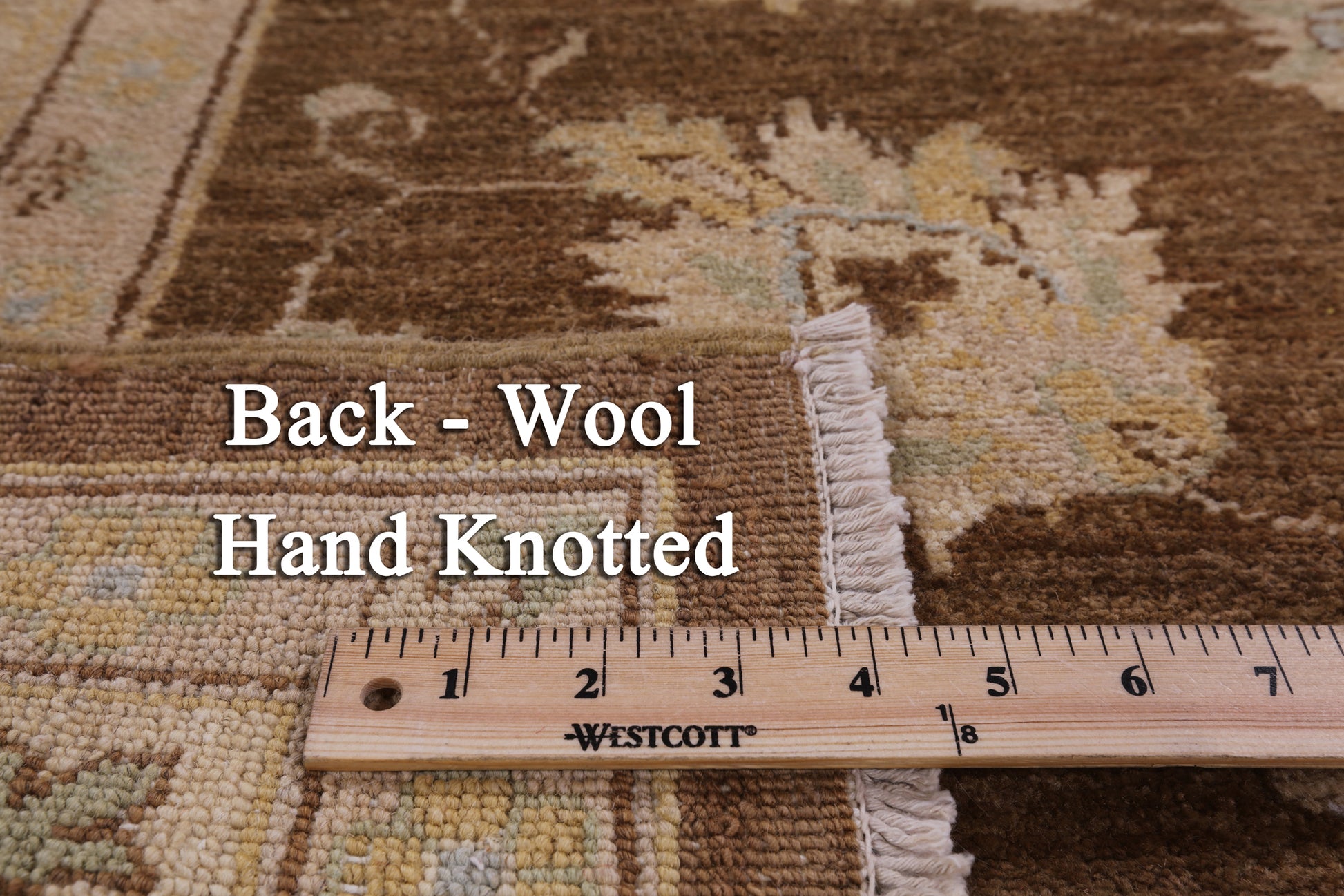 Brown Peshawar Hand Knotted Wool Rug - 6' 0" X 9' 1" - Golden Nile