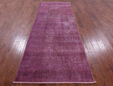 Persian Overdyed Hand Knotted Wool Runner Rug - 3' 10" X 10' 9" - Golden Nile