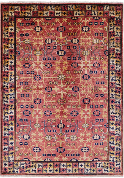 Peshawar Hand Knotted Wool Rug - 5' 10" X 8' 4" - Golden Nile