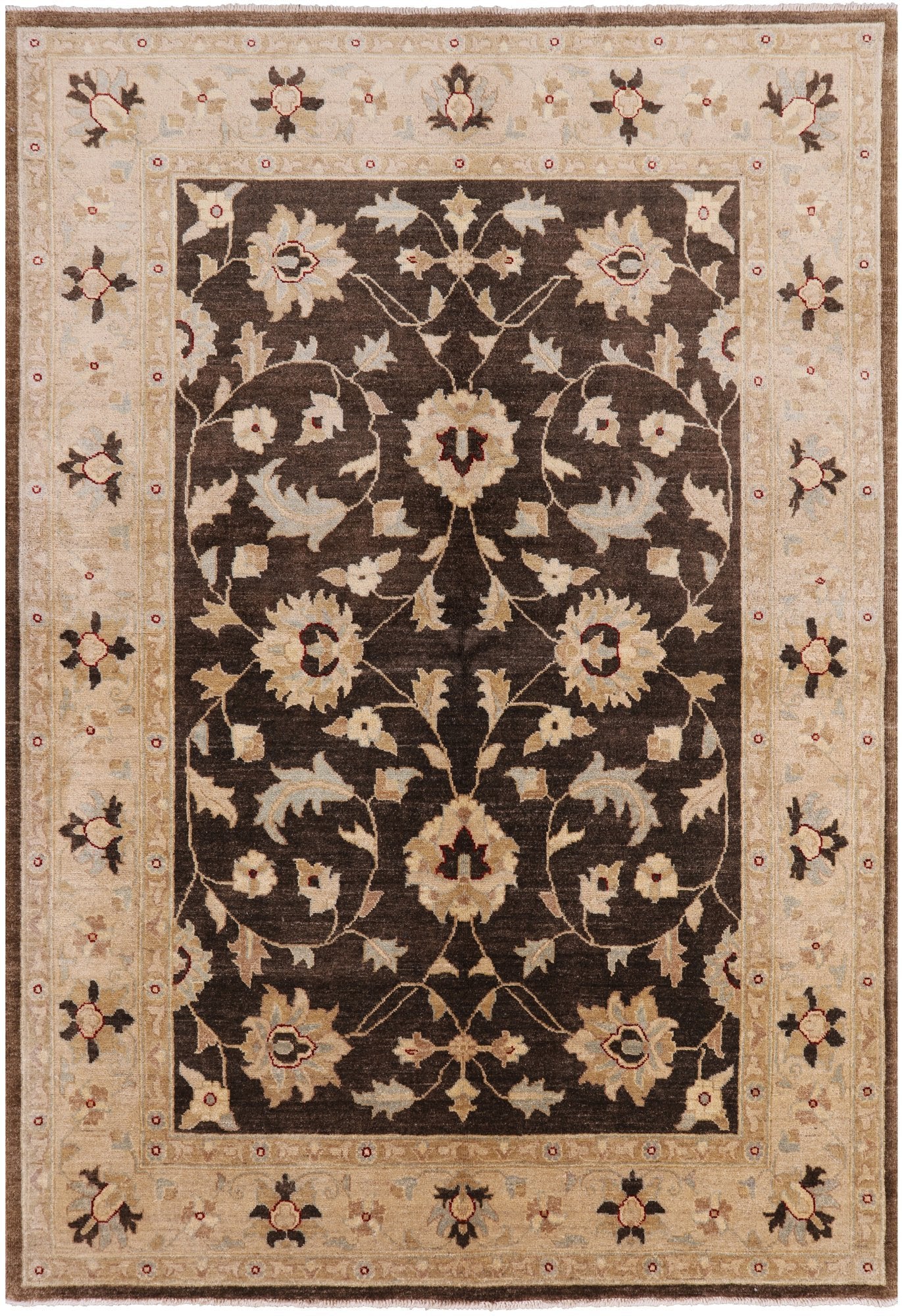Peshawar Hand Knotted Wool Rug - 6' 3" X 8' 10" - Golden Nile