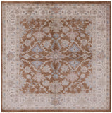 Square Peshawar Hand Knotted Rug - 6' 2" X 6' 3" - Golden Nile