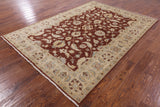 Brown Peshawar Hand Knotted Area Rug - 6' 6" X 9' 2" - Golden Nile