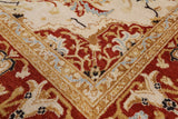 Ivory Peshawar Handmade Wool Rug - 6' 1" X 9' 6" - Golden Nile