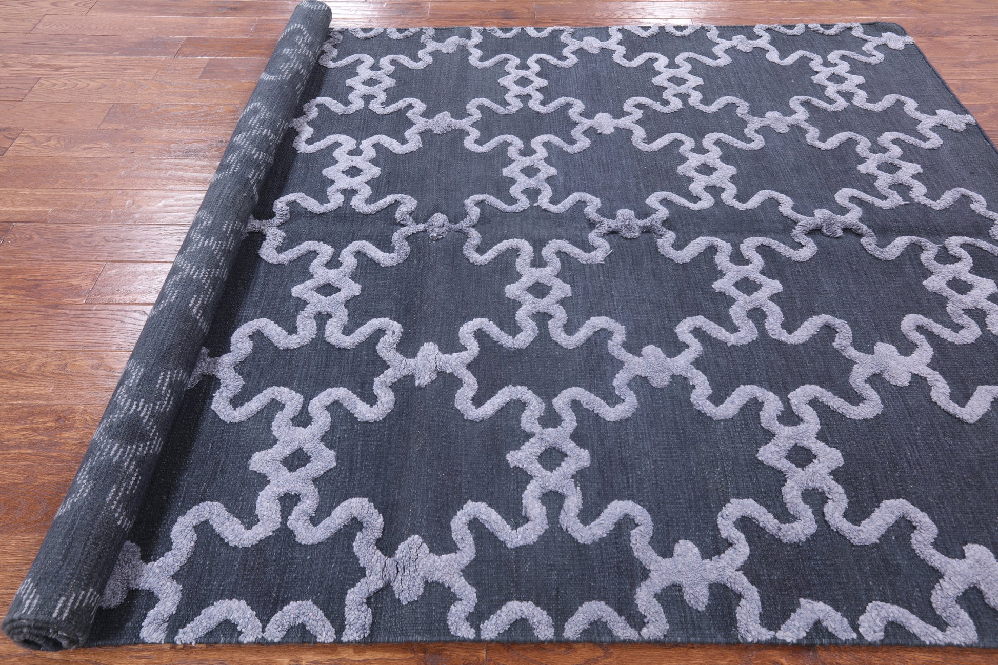 Moroccan Flat Weave Wool Area Rug - 6' 1" X 9' 1" - Golden Nile