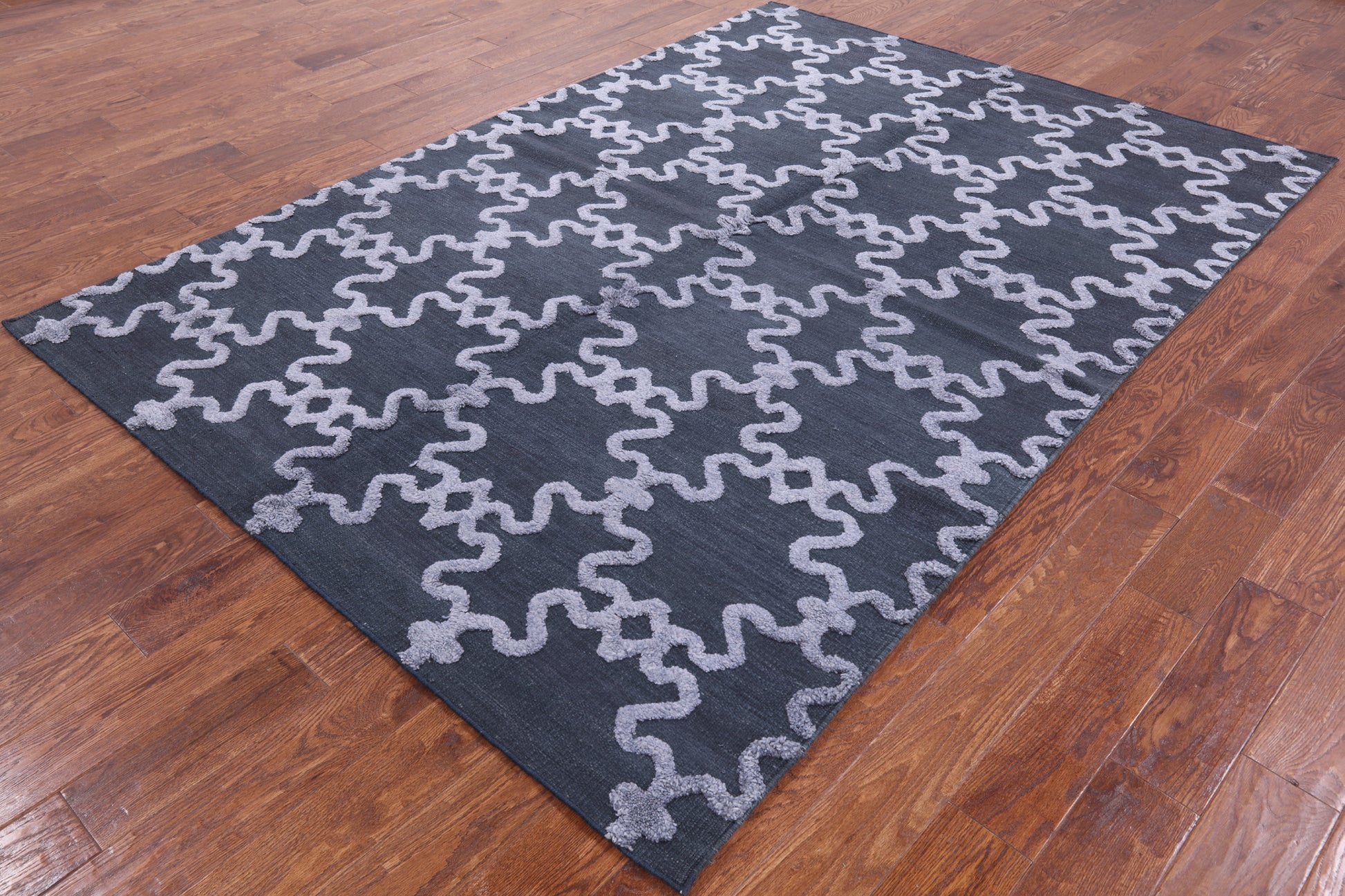 Moroccan Flat Weave Wool Area Rug - 6' 1" X 9' 1" - Golden Nile