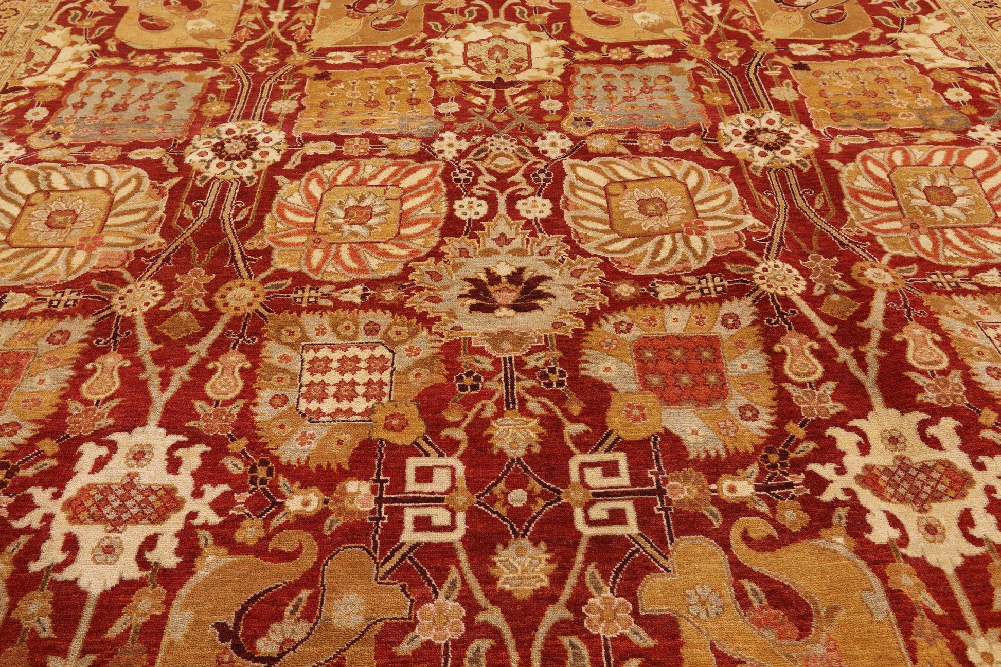 Red Peshawar Handmade Area Rug - 9' 1" X 12' 2" - Golden Nile