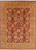 Red Peshawar Handmade Area Rug - 9' 1" X 12' 2" - Golden Nile