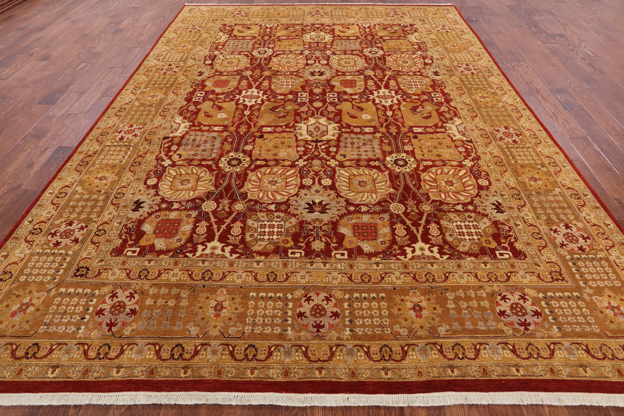 Red Peshawar Handmade Area Rug - 9' 1" X 12' 2" - Golden Nile