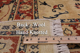Ivory Peshawar Hand Knotted Rug - 7' 10" X 10' 2" - Golden Nile