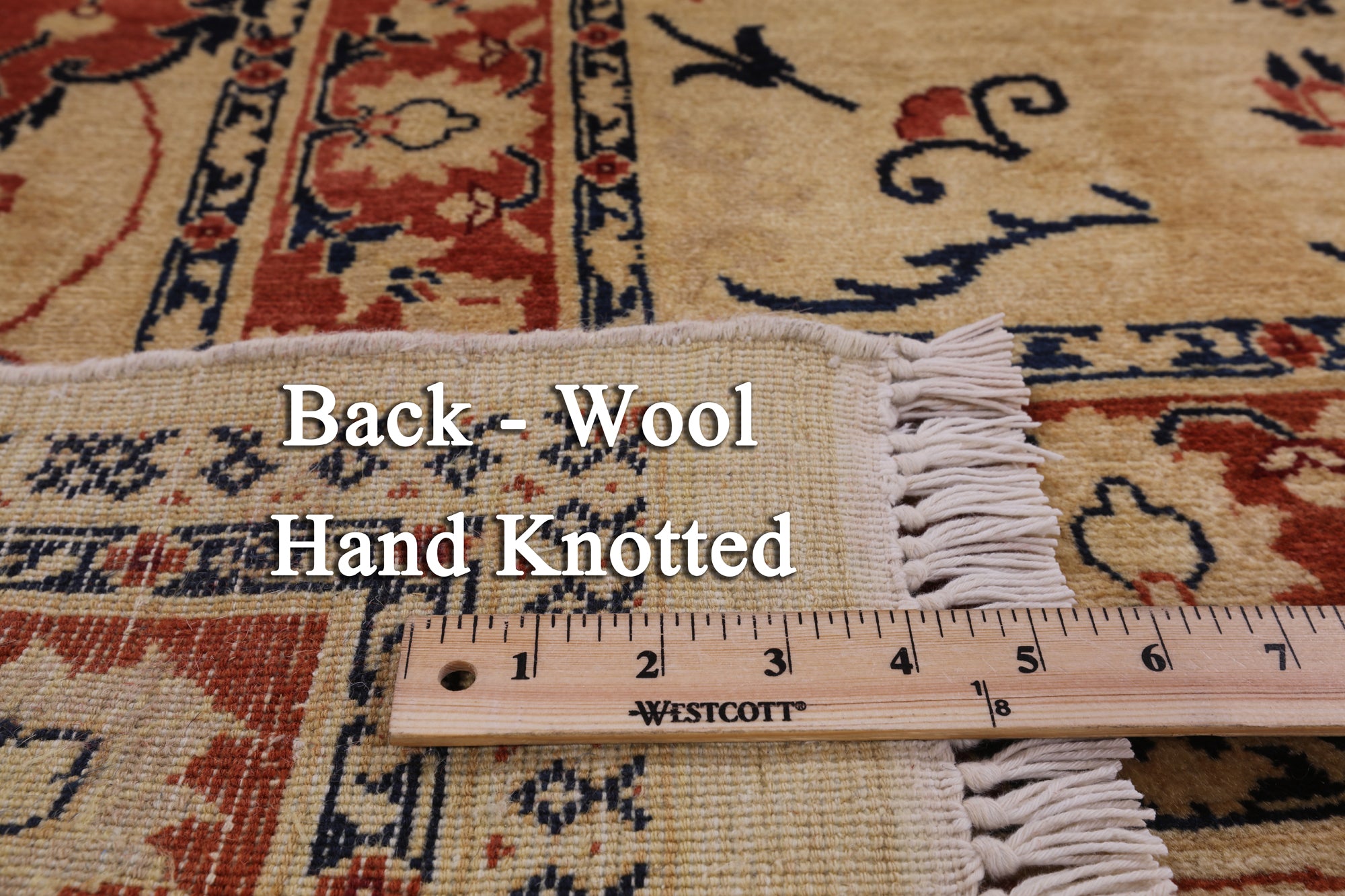 Ivory Peshawar Hand Knotted Rug - 7' 10" X 10' 2" - Golden Nile