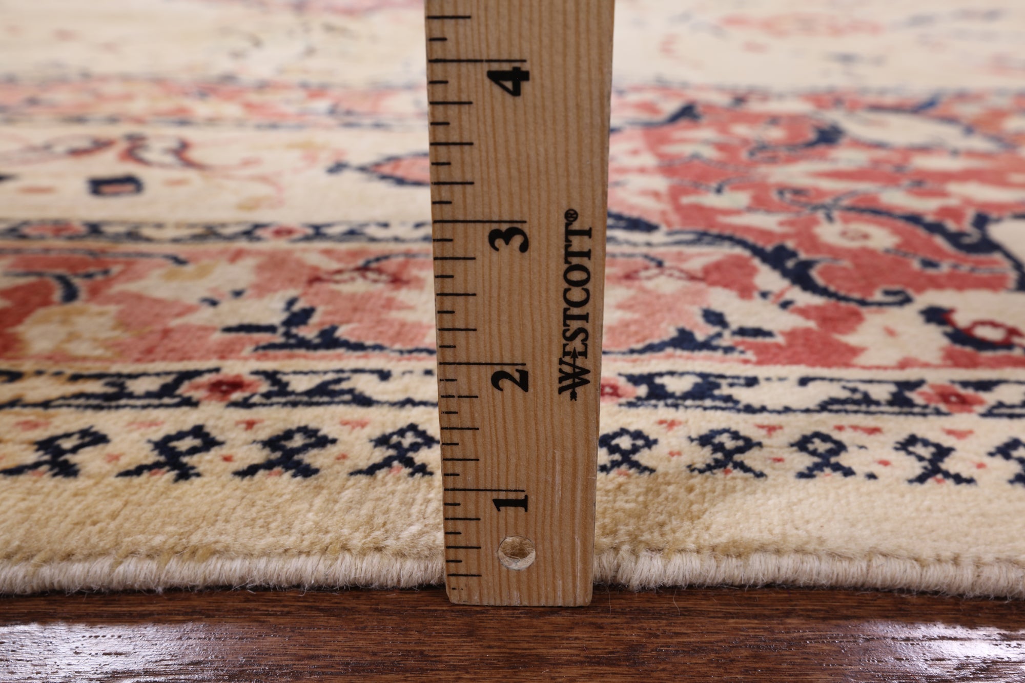 Ivory Peshawar Hand Knotted Rug - 7' 10" X 10' 2" - Golden Nile
