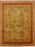 Peshawar Hand Knotted Wool Area Rug - 8' 0" X 10' 5" - Golden Nile