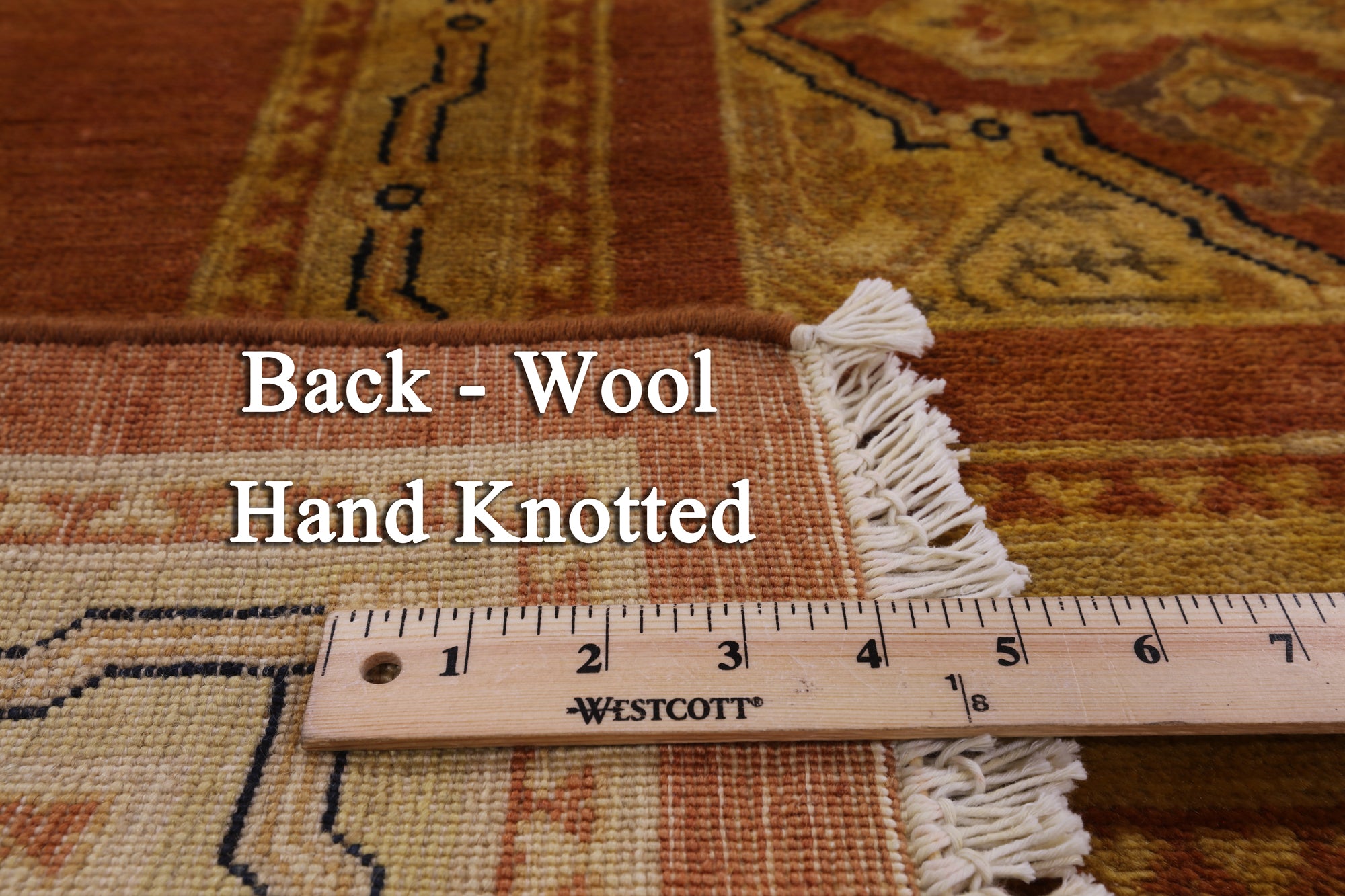 Peshawar Hand Knotted Wool Area Rug - 8' 0" X 10' 5" - Golden Nile