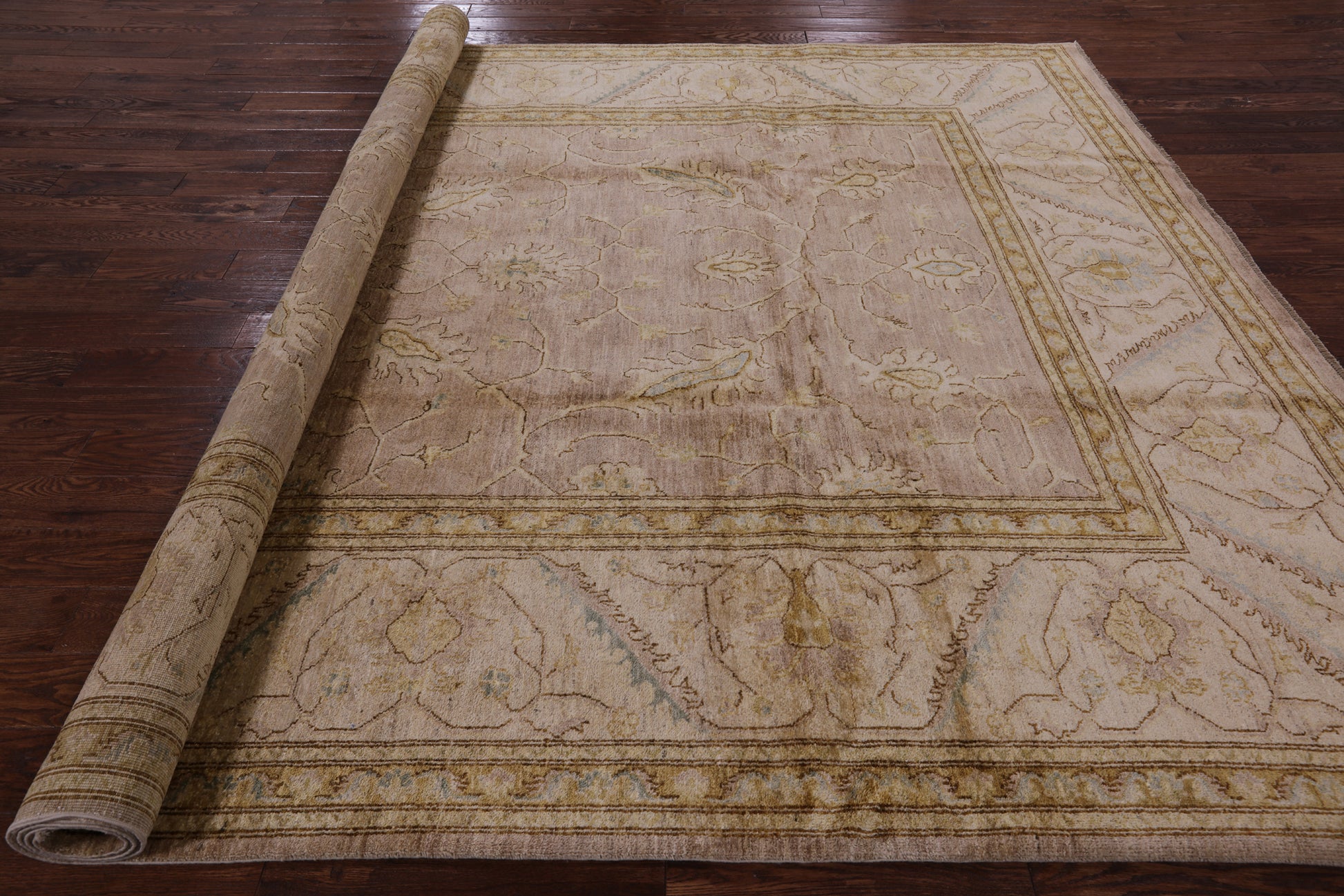 Peshawar Handmade Wool Area Rug - 9' 1" X 11' 3" - Golden Nile