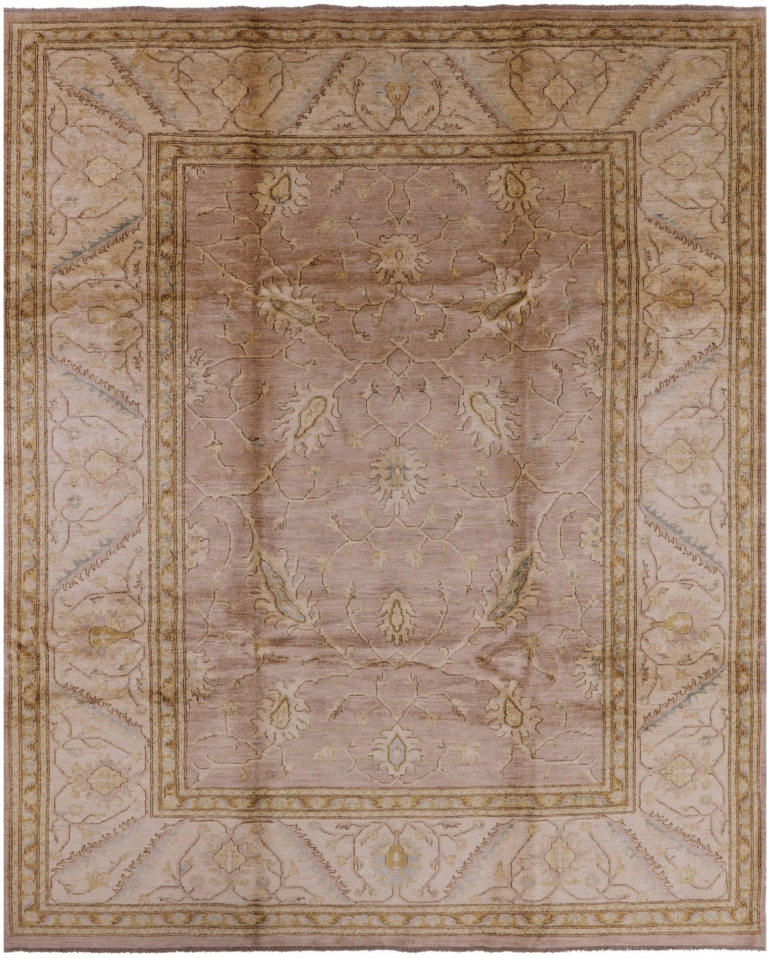Peshawar Handmade Wool Area Rug - 9' 1" X 11' 3" - Golden Nile