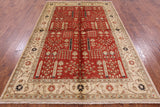 Chobi Peshawar Handmade Wool Rug - 6' 0" X 8' 10" - Golden Nile