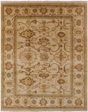 Ivory Peshawar Handmade Wool Area Rug - 8' 1" X 10' 1" - Golden Nile
