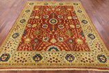 Peshawar Hand Knotted Wool Area Rug - 8' 1" X 9' 7" - Golden Nile