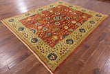 Peshawar Hand Knotted Wool Area Rug - 8' 1" X 9' 7" - Golden Nile