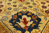 Peshawar Hand Knotted Wool Area Rug - 8' 1" X 9' 7" - Golden Nile