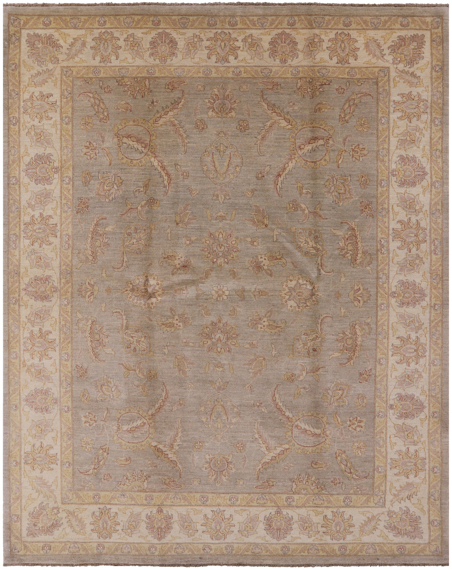 Grey Peshawar Hand Knotted Wool Area Rug - 8' 1" X 10' 1" - Golden Nile