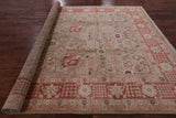 Olive Green Chobi Peshawar Handmade Wool Area Rug - 9' 1" X 12' 0" - Golden Nile