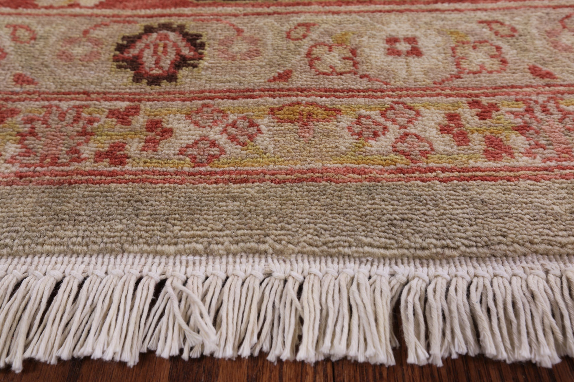 Olive Green Chobi Peshawar Handmade Wool Area Rug - 9' 1" X 12' 0" - Golden Nile