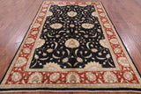 Black Chobi Peshawar Wool Area Rug - 6' 3" X 9' 3" - Golden Nile