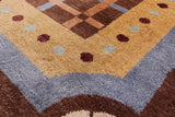 Brown Persian Gabbeh Handmade Wool Area Rug - 5' 8" X 7' 9" - Golden Nile