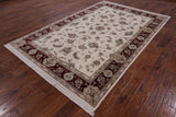 Oriental Floral Chinese Wool & Silk Area Rug - 6' X 9' - Golden Nile