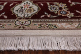 Oriental Floral Chinese Wool & Silk Area Rug - 6' X 9' - Golden Nile