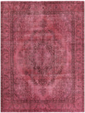 Pink Persian Overdyed Hand Knoted Wool Area Rug - 9' 6" X 12' 3" - Golden Nile