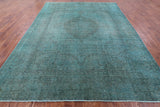 Green Persian Overdyed Handmade Wool Rug - 9' 6" X 12' 3" - Golden Nile