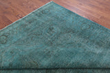 Green Persian Overdyed Handmade Wool Rug - 9' 6" X 12' 3" - Golden Nile