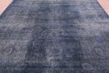 Blue Persian Overdyed Hand Knotted Wool Area Rug - 9' 7" X 12' 8" - Golden Nile