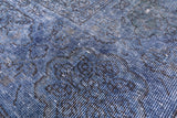 Blue Persian Overdyed Hand Knotted Wool Area Rug - 9' 7" X 12' 8" - Golden Nile
